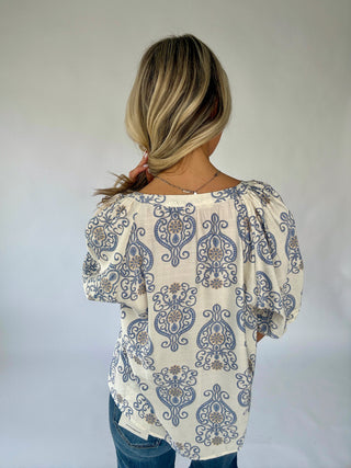 One To Remember Blouse - Off White Multi