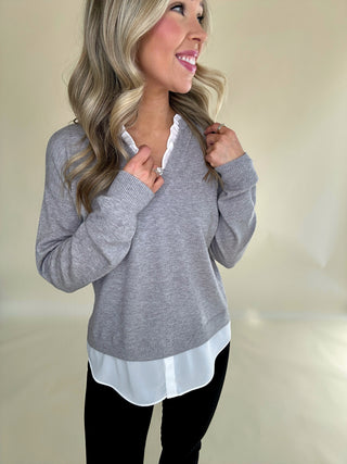 French Cafe Top - Grey