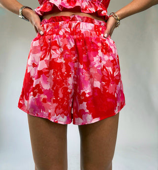 Sweeten the Day Shorts - Red/Pink