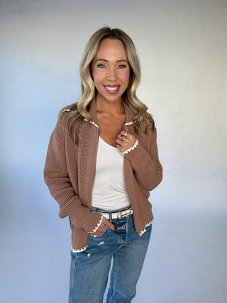 VARLEY Sibley Soft Knit Jacket - Ginger Snap