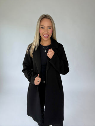 Warm Regards Scuba Coat w/ Hood - Black/Grey
