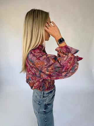 Love Me Softly Floral Top - Dusty Mauve Multi