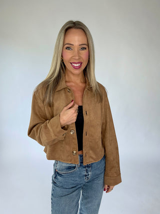 Let's Be Honest Suede Jacket - Camel