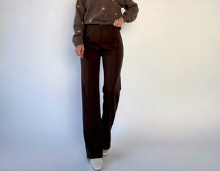 Ease & Elegance Front Seam Pant - Brown