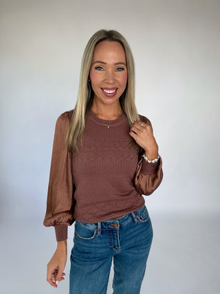 Champagne & Silk Top - Mocha Mousse