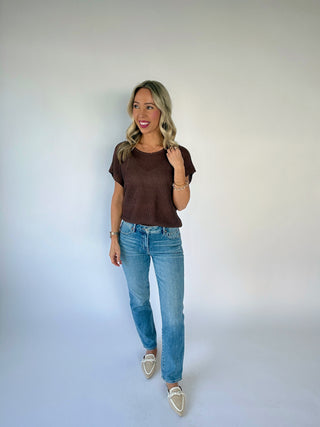 Soaking Up The Sunshine Knit Top - Dark Roast