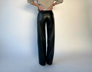 SANCTUARY Runway Leather Trouser - Black