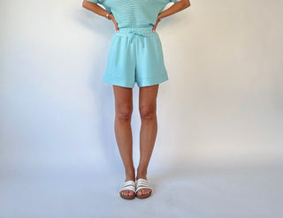 VARLEY Atrium High Rise Shorts - Porcelain Blue