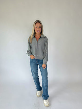 VARLEY Milano Half Zip Sweat 2.0 - Ponderosa Pine/Pristine