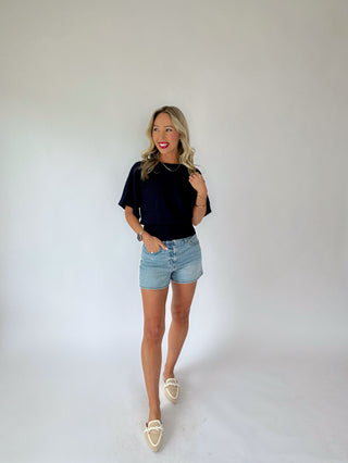 The Right Balance Knit Top - Navy