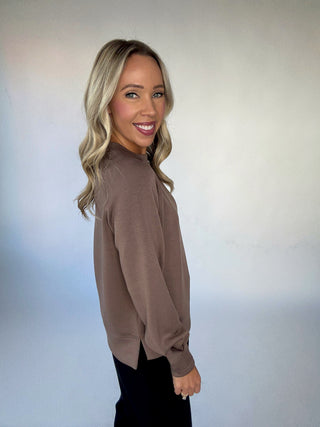 VARLEY Zosia Crew Neck Midlayer - Coffee Quartz