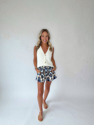 The Sunlit Seashell Knit Tank - Ivory