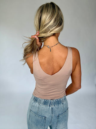 Daily Dose Double Layer Tank - Taupe