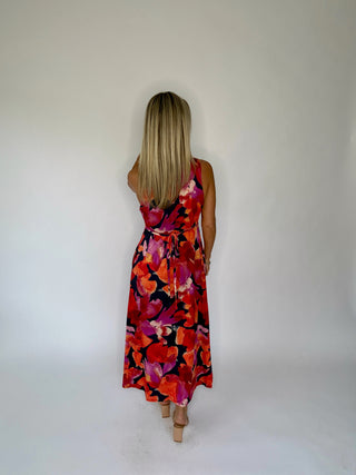 Indigo Bloom Midi Dress - Navy Floral