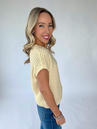 Couldn't Be Happier Knit Top - Light Yellow