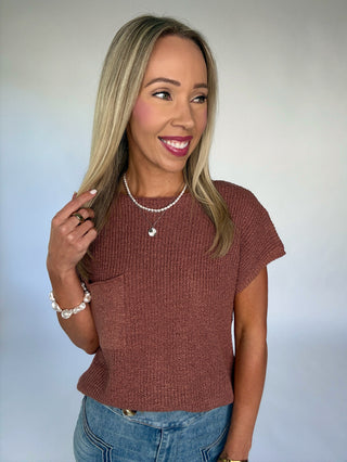 Fresh Outlook Knit Top - Brick