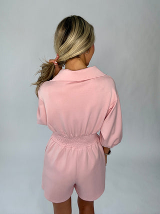 Looking For Love Romper - Pastel Pink