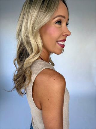 Basic Is Best Sleeveless Knit Top - Light Beige