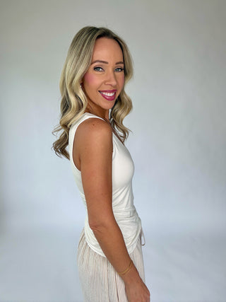 One Of These Days Ruched Tank - Ivory