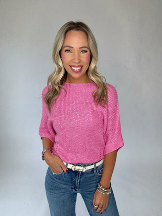 Flirty & Fun Knit Top - Sweet Pink