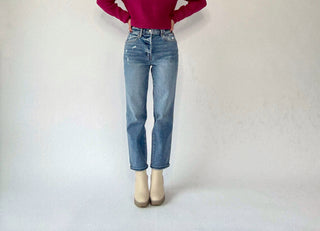 Boyfriend Button Fly with Mini Cuff Jean