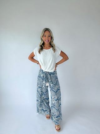 Tropic Escape Faux Wrap Pants