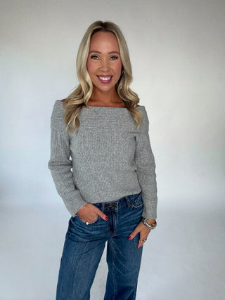 Silver Bardot Sweater