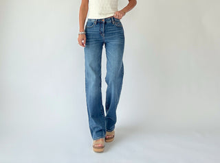 Ella High Rise Classic Straight Jean - Dark Wash
