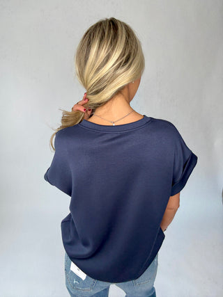 Cool & Collected Top - Navy Blue