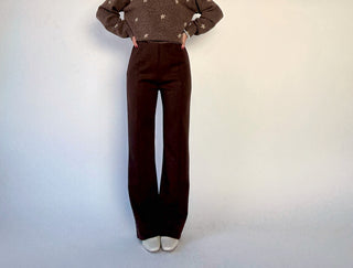 Ease & Elegance Front Seam Pant in Brown