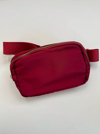 Everyday Belt Bag Burgundy Front with Straps Image