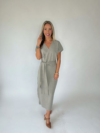 In The Long Run Midi Dress - Greige