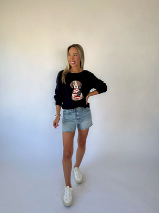 Patriotic Puppy Lightweight Knit Top