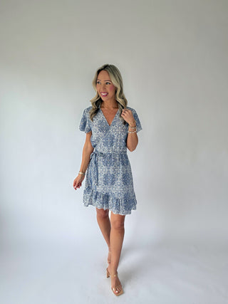 Coastal Romance Wrap Mini Dress