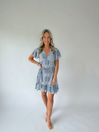 Coastal Romance Wrap Mini Dress