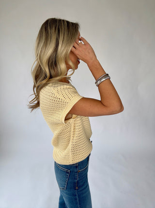 Couldn't Be Happier Knit Top - Light Yellow