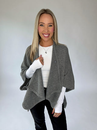 Well Traveled Poncho - Grey