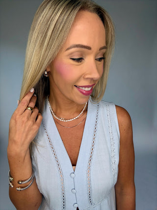 Lunch On The Terrace Tunic Top - Sky Blue