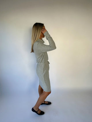 The Luxe Touch Dress - Heather Grey