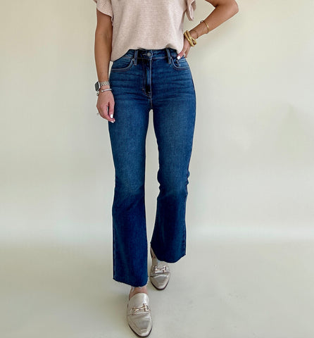 Happi High Rise Cropped Flare Jeans
