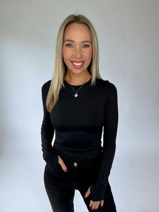 Second Skin Long Sleeve Top - Black