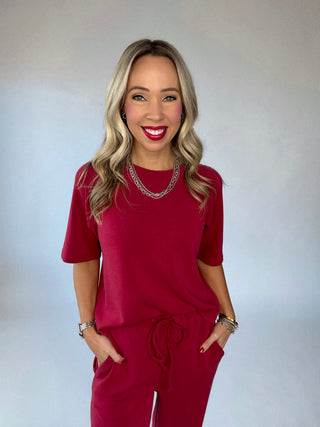 Laguna Lounge Tee - Garnet Red