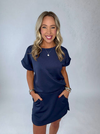 Cool & Collected Skort - Navy Blue