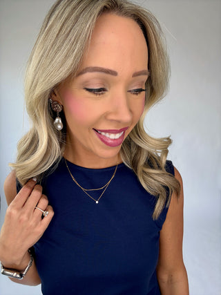 Refined Touch Sleeveless Top - Navy