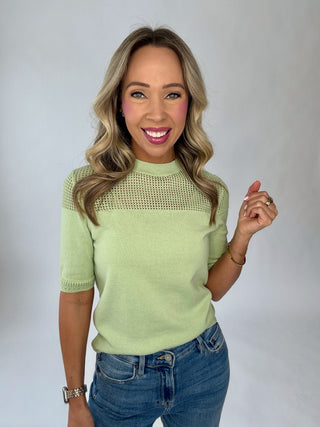 SANCTUARY Mix Stitch Tee - Detox Green