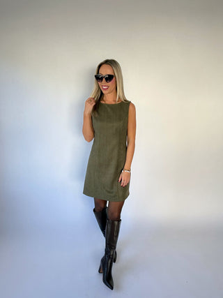 Dressed To Persuade Mini Dress - Dark Olive