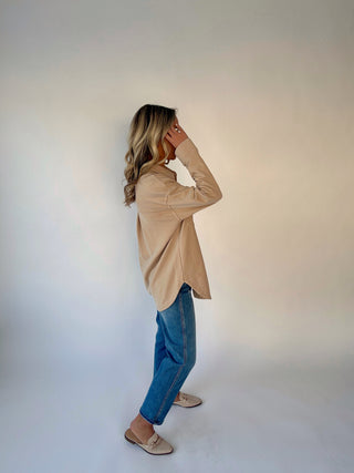 Here For You Shacket - Taupe