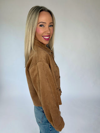 Let's Be Honest Suede Jacket - Camel