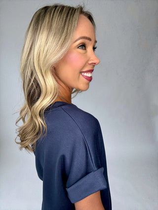 Cool & Collected Top - Navy Blue