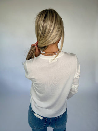 Cross Your Mind Crewneck Cardigan - Ivory